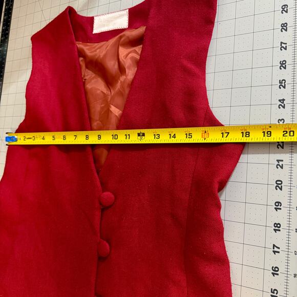 Tailored Fire: Structured Red Longline Vest (The Dressmaker Fashion) - Picture 14 of 16